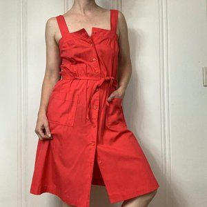 Red Hot Button Front Vintage Sundress Size S/M